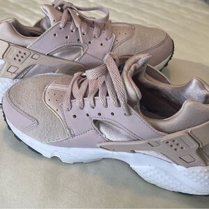 Nike Air Huarache Pink and White Sneakers